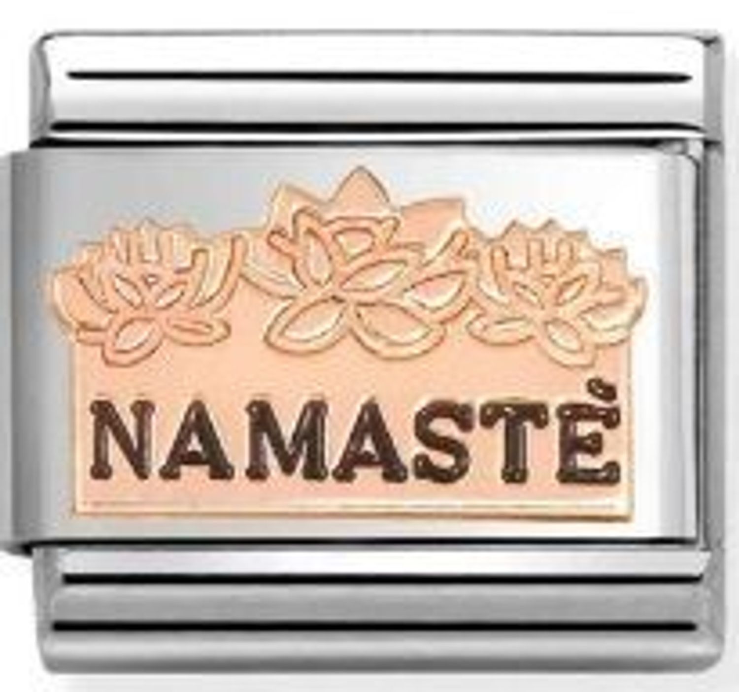 Nomination Link 9K zawieszka złoto Napis Namaste z Kwiatkami 430202 43.jpg